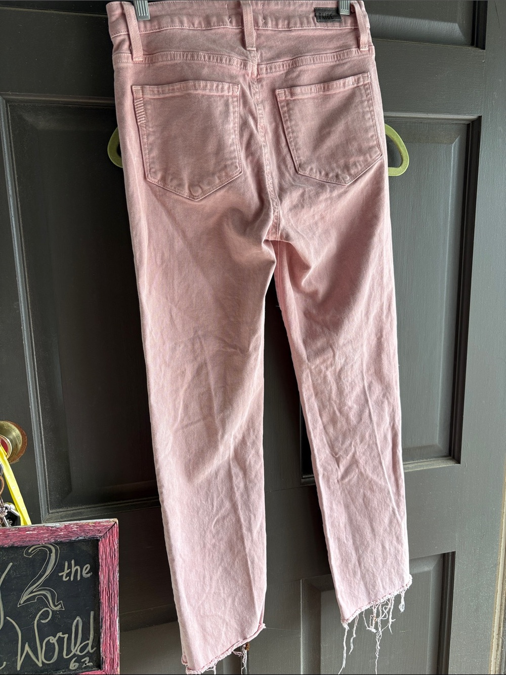 PAIGE Dusty Pink Cropped High-Rise Slim Jeans - Picture 5 of 8